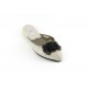 women's slippers VICTORIAN silver satin suede (black jewel)
